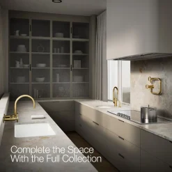 Two-hole wall-mount bridge kitchen sink faucet