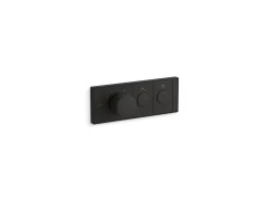 Two-outlet recessed mechanical thermostatic valve control