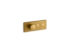 Two-outlet recessed mechanical thermostatic valve control
