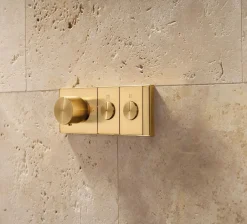 Two-outlet recessed mechanical thermostatic valve control