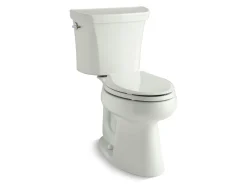Two-piece elongated toilet, dual-flush