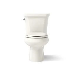 Two-piece elongated toilet, dual-flush