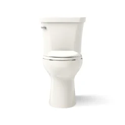 Two-piece elongated toilet, 1.28 gpf