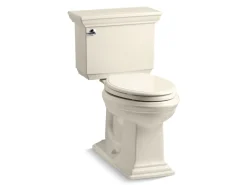 Two-piece elongated toilet, 1.6 gpf