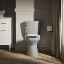 Two-piece elongated toilet, 1.28 gpf