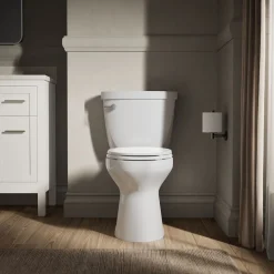 Two-piece elongated toilet, 1.6 gpf