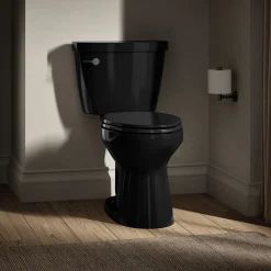 Two-piece elongated toilet, 1.6 gpf