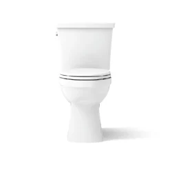 Two-piece elongated toilet, 1.28 gpf