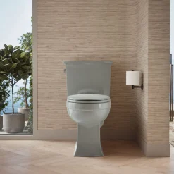 Two-piece elongated toilet, 1.28 gpf