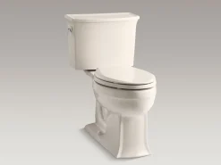 Two-piece elongated toilet, 1.28 gpf