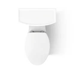 Two-piece elongated toilet, 1.28 gpf