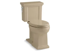 Two-piece elongated toilet, 1.28 gpf