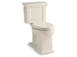 Two-piece elongated toilet, 1.28 gpf