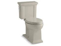 Two-piece elongated toilet, 1.28 gpf