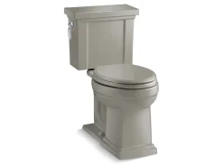 Two-piece elongated toilet, 1.28 gpf