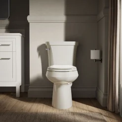 Two-piece elongated toilet, 1.6 gpf