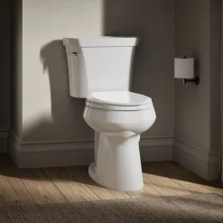 Two-piece elongated toilet, 1.6 gpf