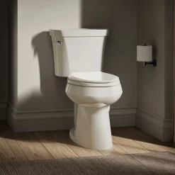 Two-piece elongated toilet, 1.6 gpf