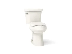 Two-piece elongated toilet, 1.28 gpf