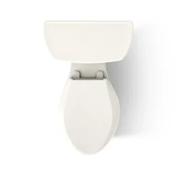 Two-piece elongated toilet, 1.28 gpf
