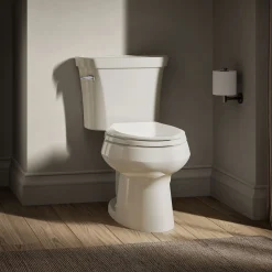 Two-piece elongated toilet, 1.6 gpf