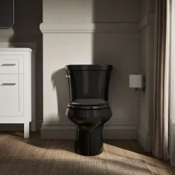 Two-piece elongated toilet, 1.28 gpf
