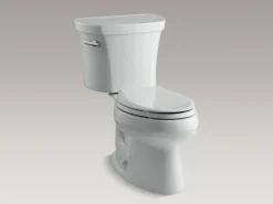 Two-piece elongated toilet, 1.28 gpf