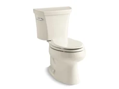 Two-piece elongated toilet, 1.28 gpf