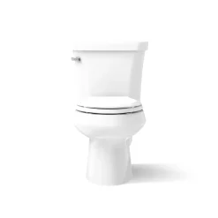 Two-piece elongated toilet, 1.28 gpf