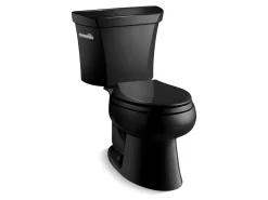 Two-piece elongated toilet, 1.28 gpf