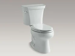 Two-piece elongated toilet, 1.28 gpf