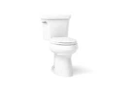 Two-piece elongated toilet, 1.28 gpf