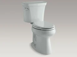 Two-piece elongated toilet, 1.28 gpf