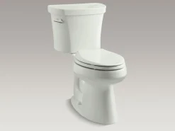 Two-piece elongated toilet, 1.28 gpf