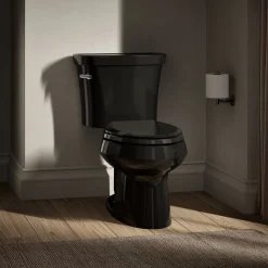 Two-piece elongated toilet, 1.28 gpf