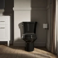 Two-piece elongated toilet, 1.28 gpf