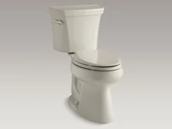 Two-piece elongated toilet, 1.28 gpf