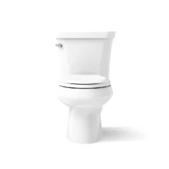 Two-piece elongated toilet, 1.28 gpf