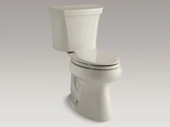 Two-piece elongated toilet, 1.28 gpf