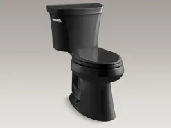 Two-piece elongated toilet, 1.28 gpf