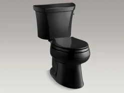 Two-piece elongated toilet, 1.28 gpf