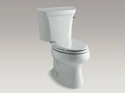 Two-piece elongated toilet, 1.28 gpf