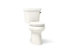 Two-piece elongated toilet, 1.28 gpf