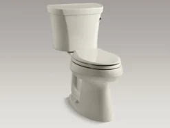 Two-piece elongated toilet, 1.28 gpf