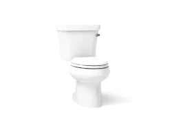 Two-piece elongated toilet, 1.28 gpf