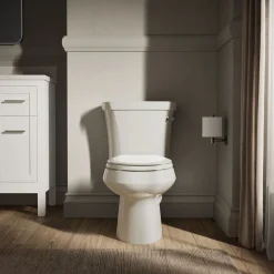 Two-piece elongated toilet, 1.28 gpf