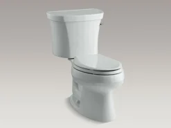 Two-piece elongated toilet, 1.28 gpf