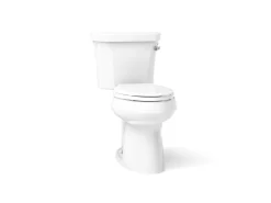 Two-piece elongated toilet, 1.28 gpf