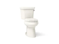 Two-piece elongated toilet, 1.28 gpf