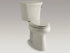 Two-piece elongated toilet, 1.28 gpf